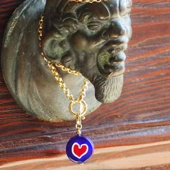 Lido Necklace - Blue - Heart Red^Amourrina Clearance