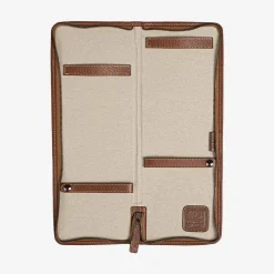 Leather Inserts Tie-Case - Tan^Battistoni