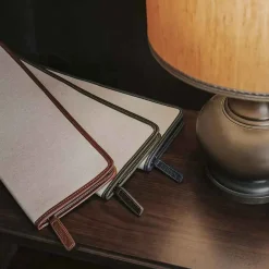 Leather Inserts Tie-Case - Tan^Battistoni