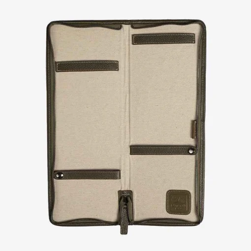 Leather Inserts Tie-Case - Green^Battistoni Outlet
