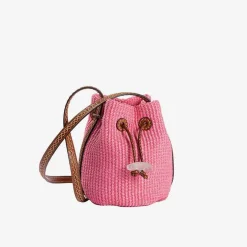 Nirmala Raffia Bucket Bag Pink^Iacobella Outlet