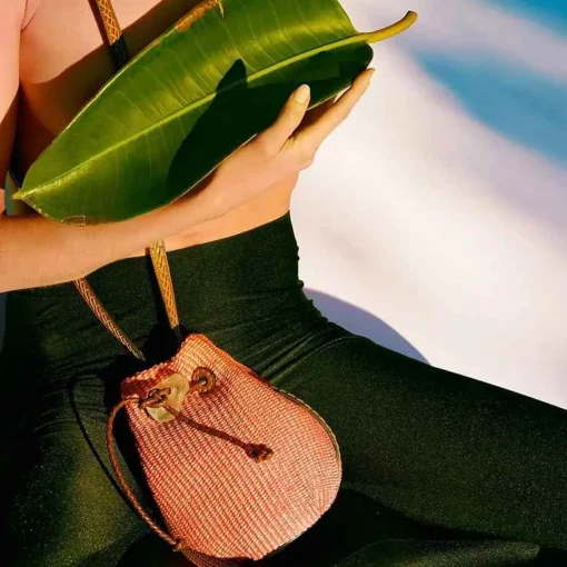 Nirmala Raffia Bucket Bag Pink^Iacobella Outlet