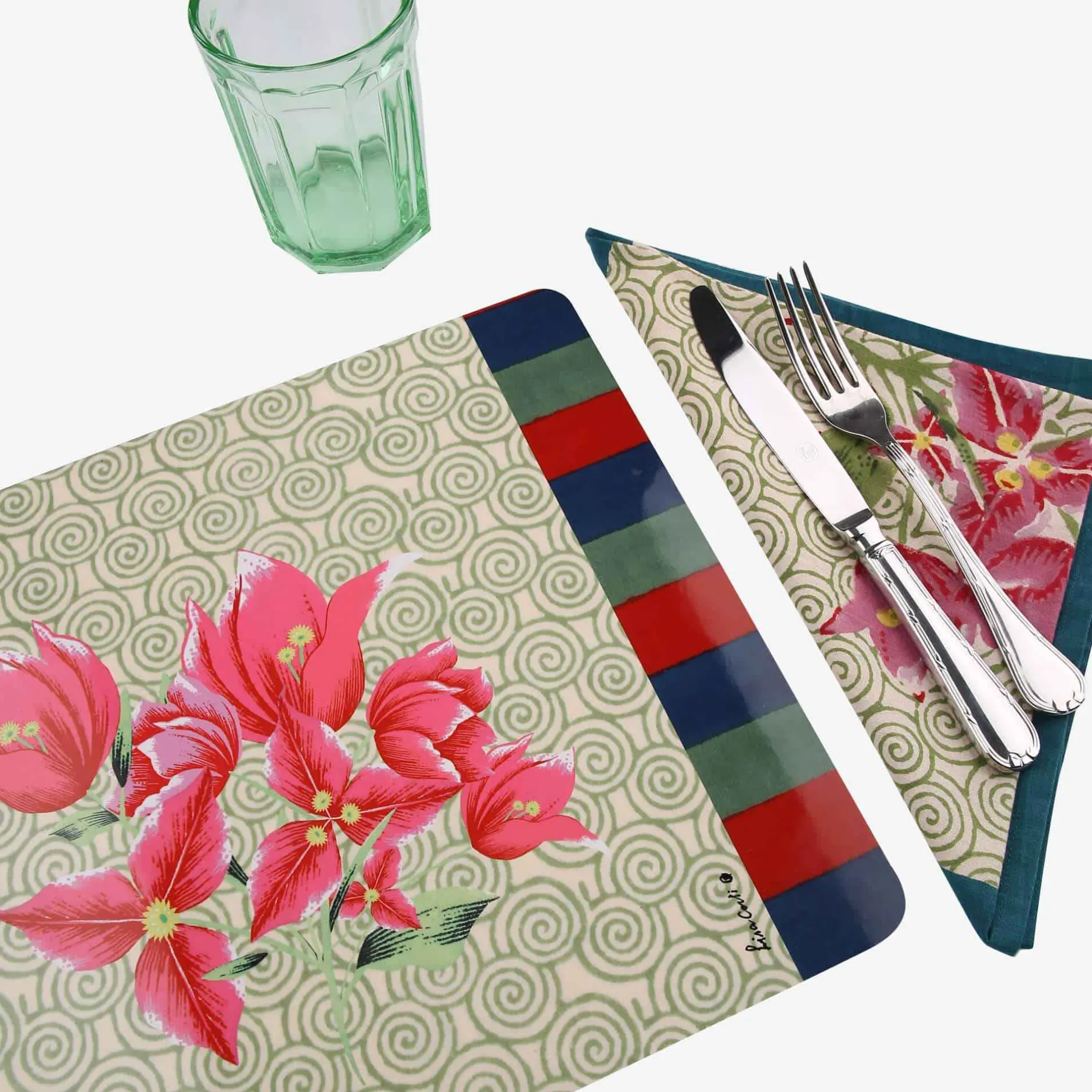 ISSIMO X Lisa Corti Bougainvillea Spiral Placemat
