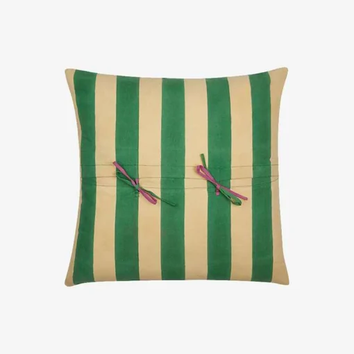 X Lisa Corti Bougainvillea Mustard Stripes Pillow^ISSIMO Online