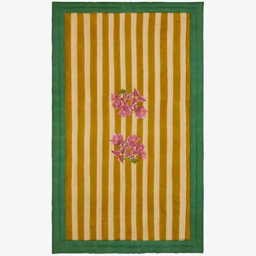 X Lisa Corti Bougainvillea Mustard Stripes Junior Quilt^ISSIMO Best