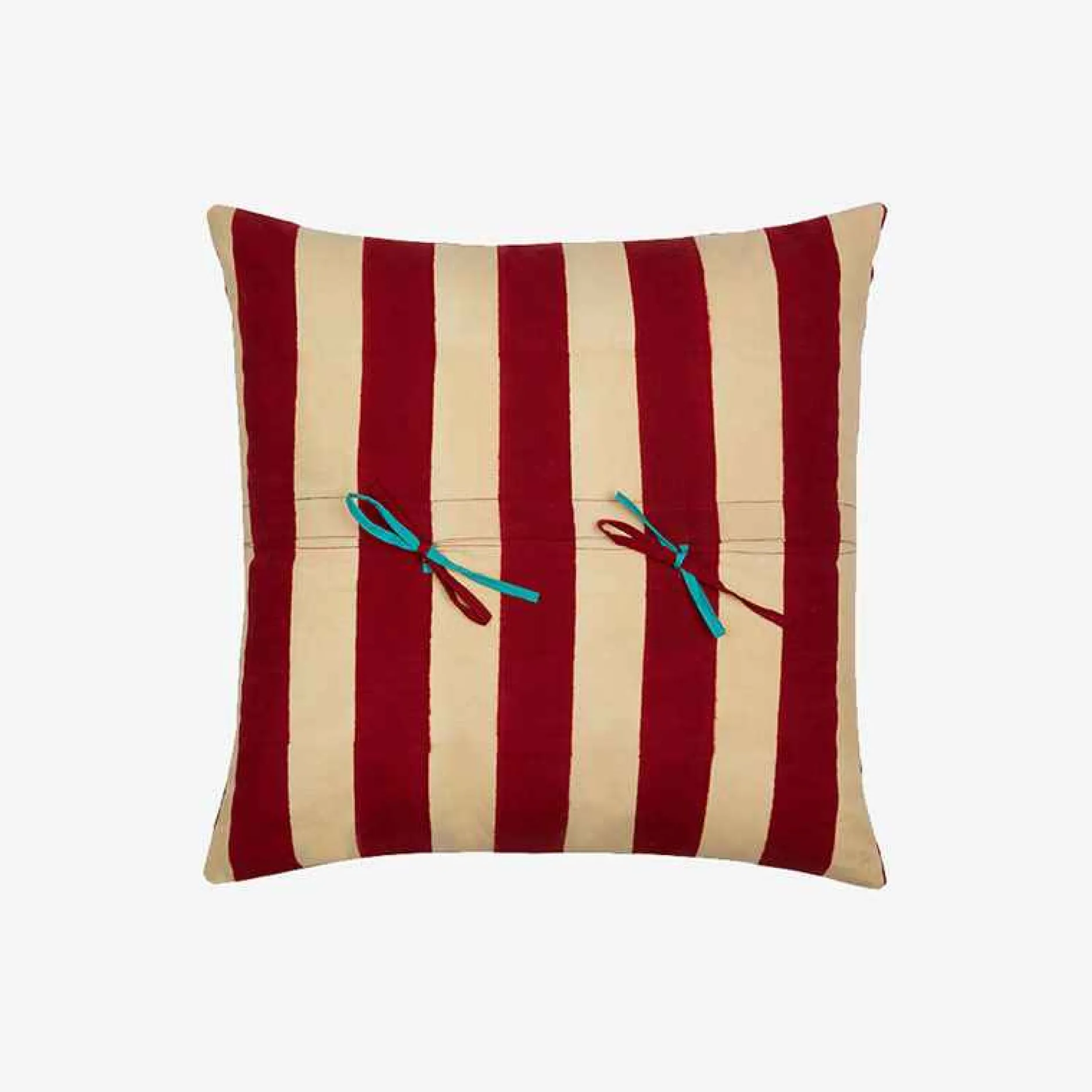 X Lisa Corti Bougainvillea White Veronese Stripes Pillow^ISSIMO Online