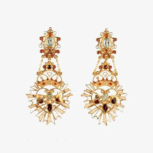 X Percossi Papi White Cuore Sacro Earrings^ISSIMO New
