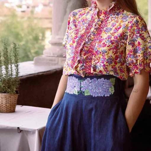 Donatella Short Pink Sleeve Shirt^Loretta Caponi Clearance