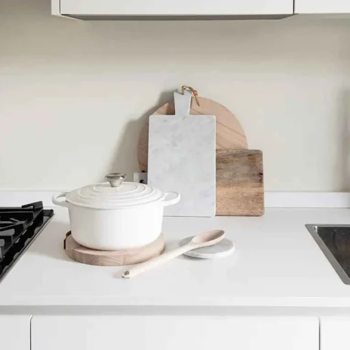 Cutting Board In White Carrara Marble And Leather Lace^Marmolove Clearance