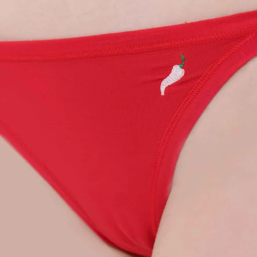 Red Slip- In Ecological Fabric With Our Lucky Chili Embroidery^ISSIMO Sale