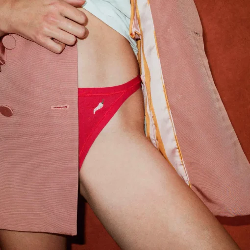 Red Slip- In Ecological Fabric With Our Lucky Chili Embroidery^ISSIMO Sale